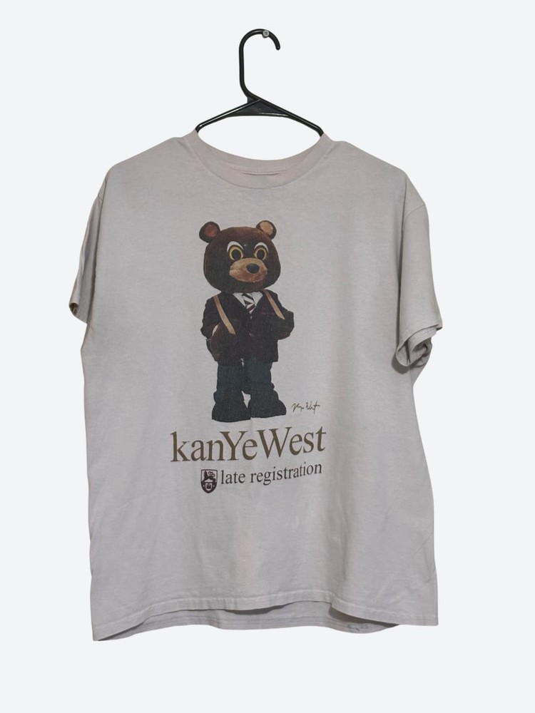 Vintage Kanye West Late Registration Bear T Shirt 2005 Album Era Rap Tee L