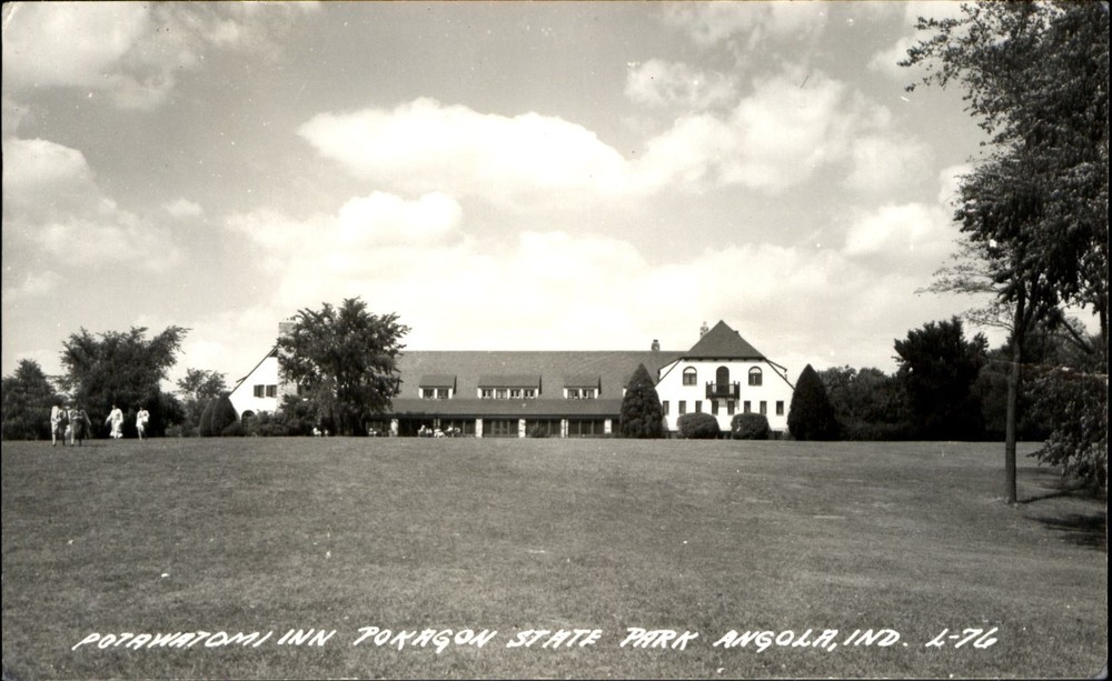 Potawatomi Inn ~ Pokagon State Park ~ Angola Indiana ~ RPPC real photo