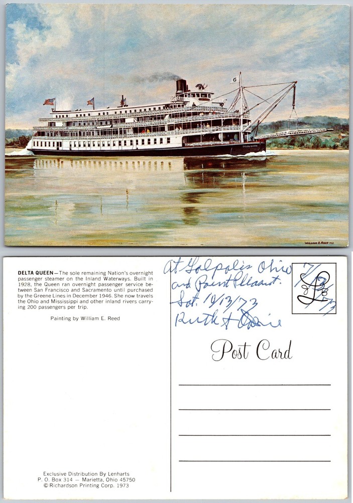 Continental Delta Queen Postcard