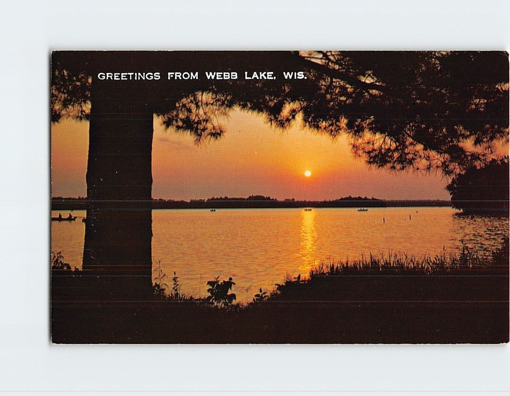 Postcard A Peaceful Summer Evening Greetings From Webb Lake Wisconsin USA