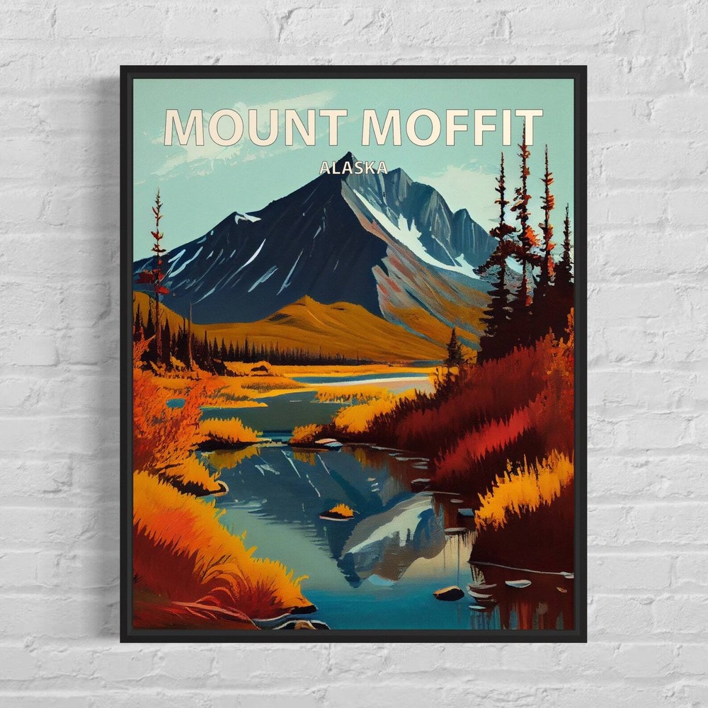 Mount Moffit Alaska Art Print Mount Moffit Wall Art Painting Mount Moffit