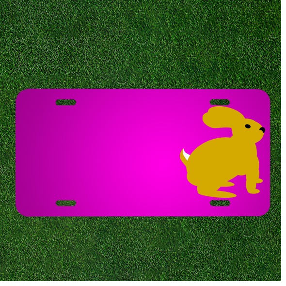 Create Your Own Custom Car License Plate Featuring a Bunny Rabbit Design with Personalized Names