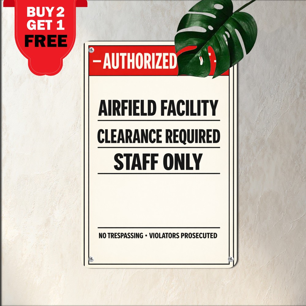 Airport Restricted Area Private Property Sign Weatherproof Aluminum Metal Plaque