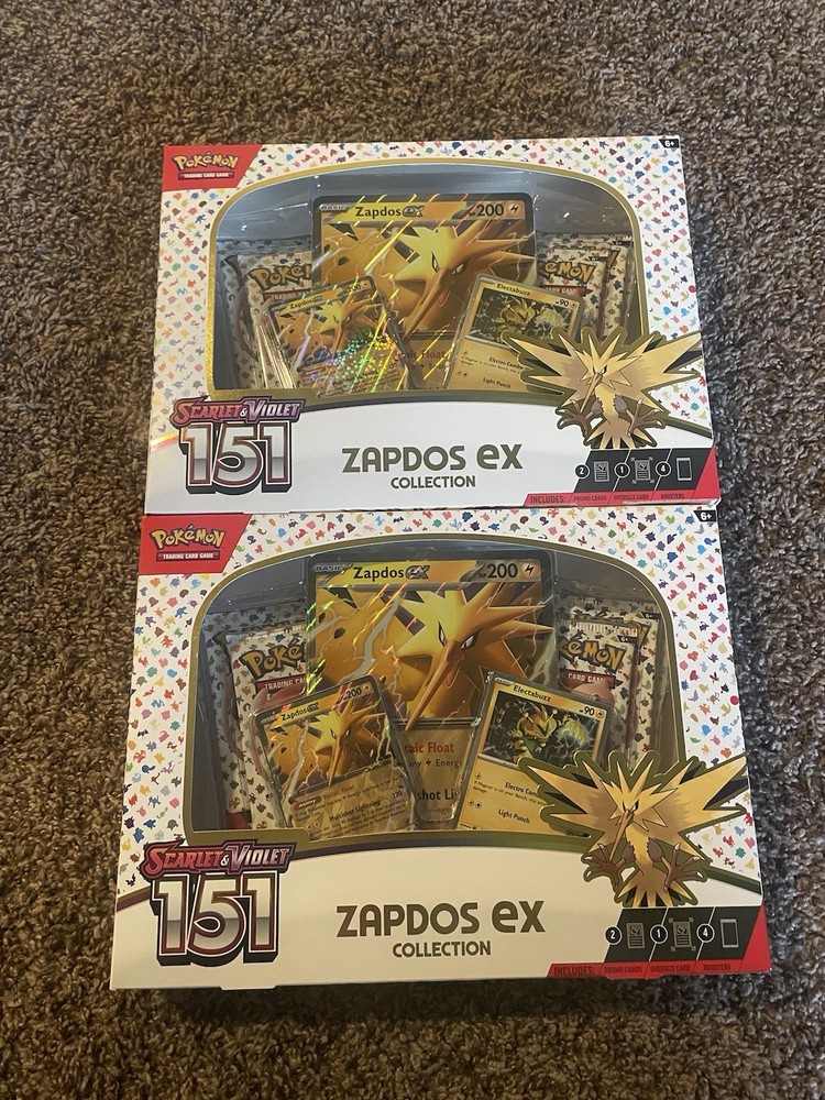 Pokémon TCG Scarlet & Violet 151 Zapdos EX Collection Box -  Lot of 2