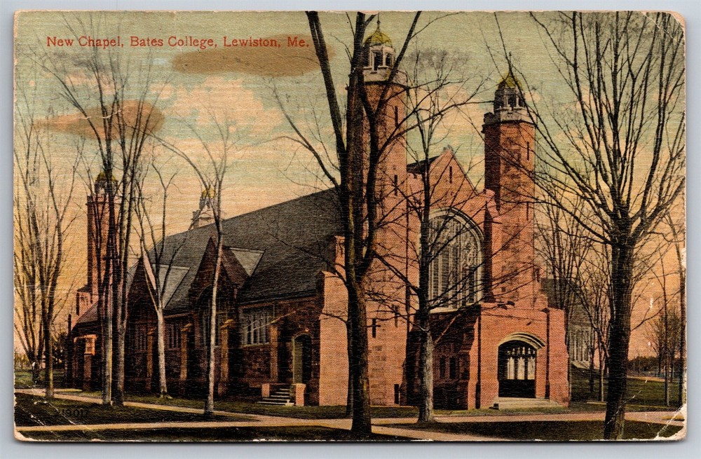 New Chapel Bates College Lewiston Maine C1915 Postcard P9
