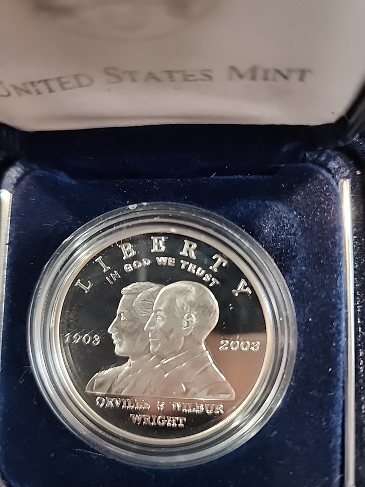 2003 P First Flight Centennial Silver $1 Dollar Proof Coin with Box & COA