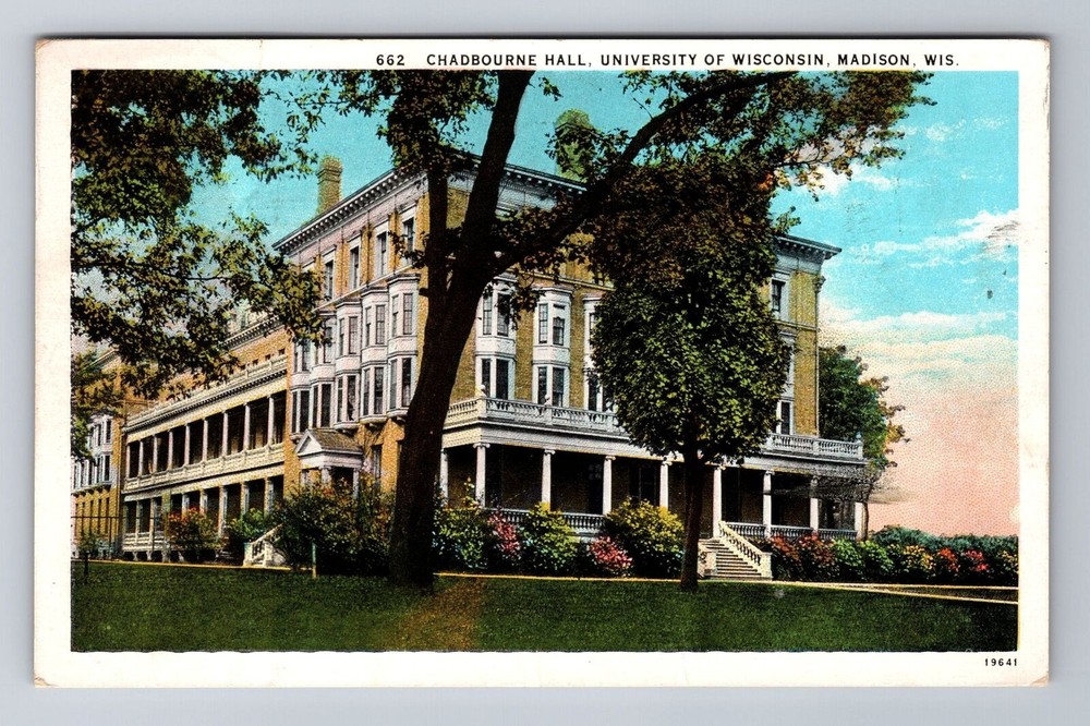 Madison WI-Wisconsin, Chadbourne Hall, University, Vintage c1929 Postcard
