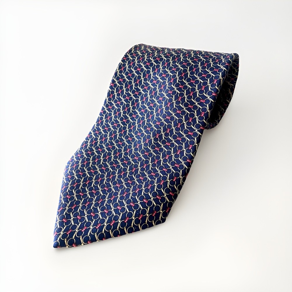 Vintage Brooks Brothers Makers Woven Design Silk Neck Tie Made In USA 59 x 3.75