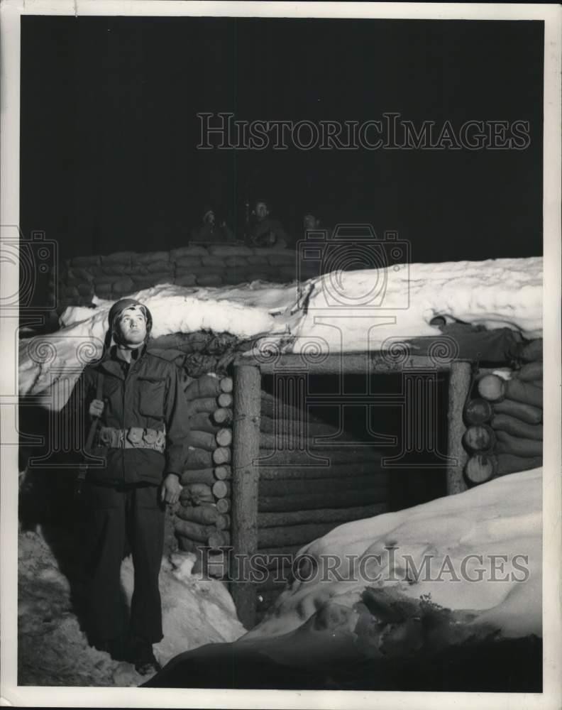 1952 Press Photo United States Army sentries at a field command post in Alaska
