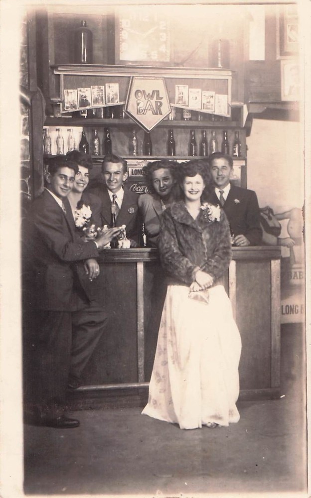 Coca-Cola coke Vintage Real Photo Postcard RPPC Owl Bar 1930s–40s California EKC