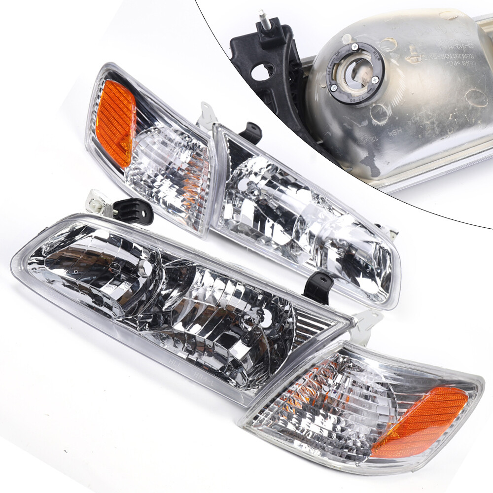 Pair of Headlights with Corner Lamps for 2000-2001 Toyota Camry
