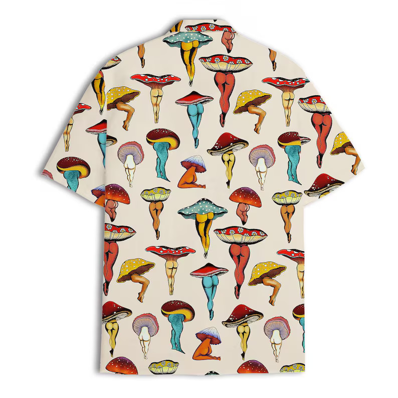 Mushroom Hawaiian Shirt Funny Novelty