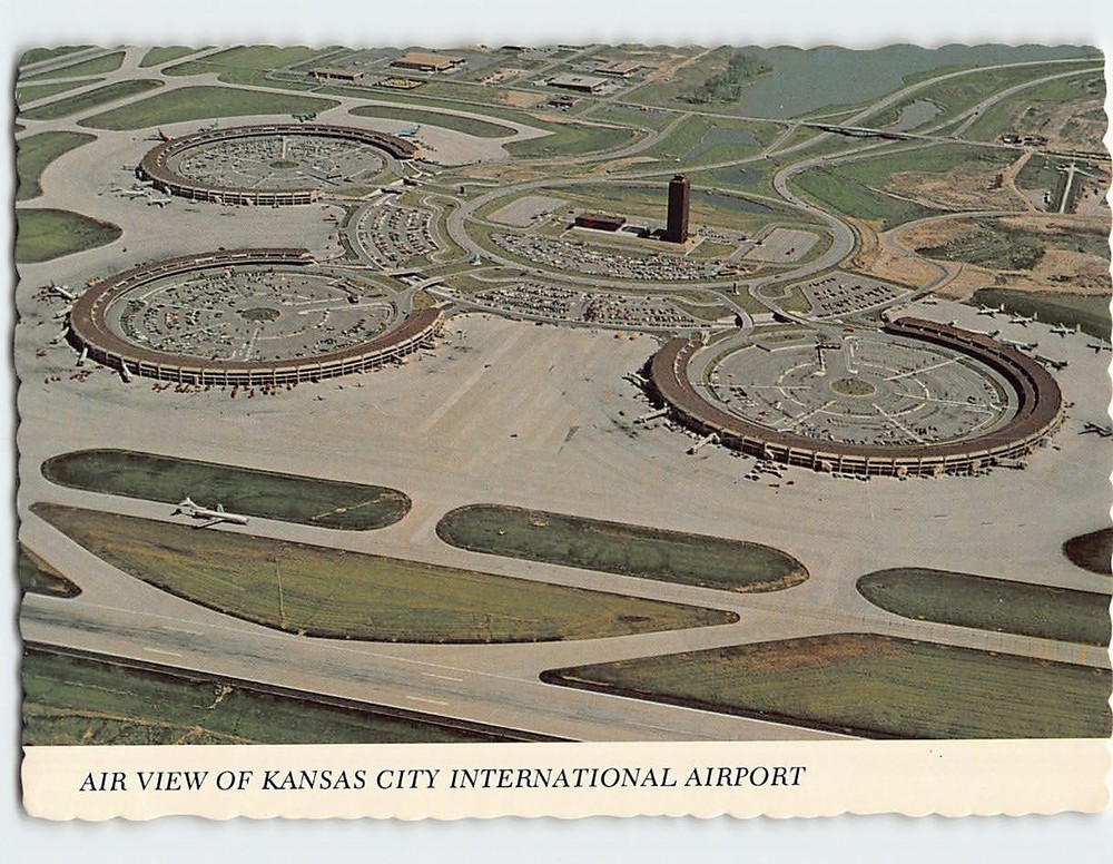 Postcard Aerial View Kansas City International Airport Missouri USA