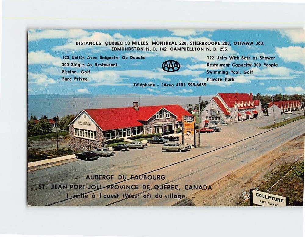 Postcard Auberge Du Faubourg Quebec Canada