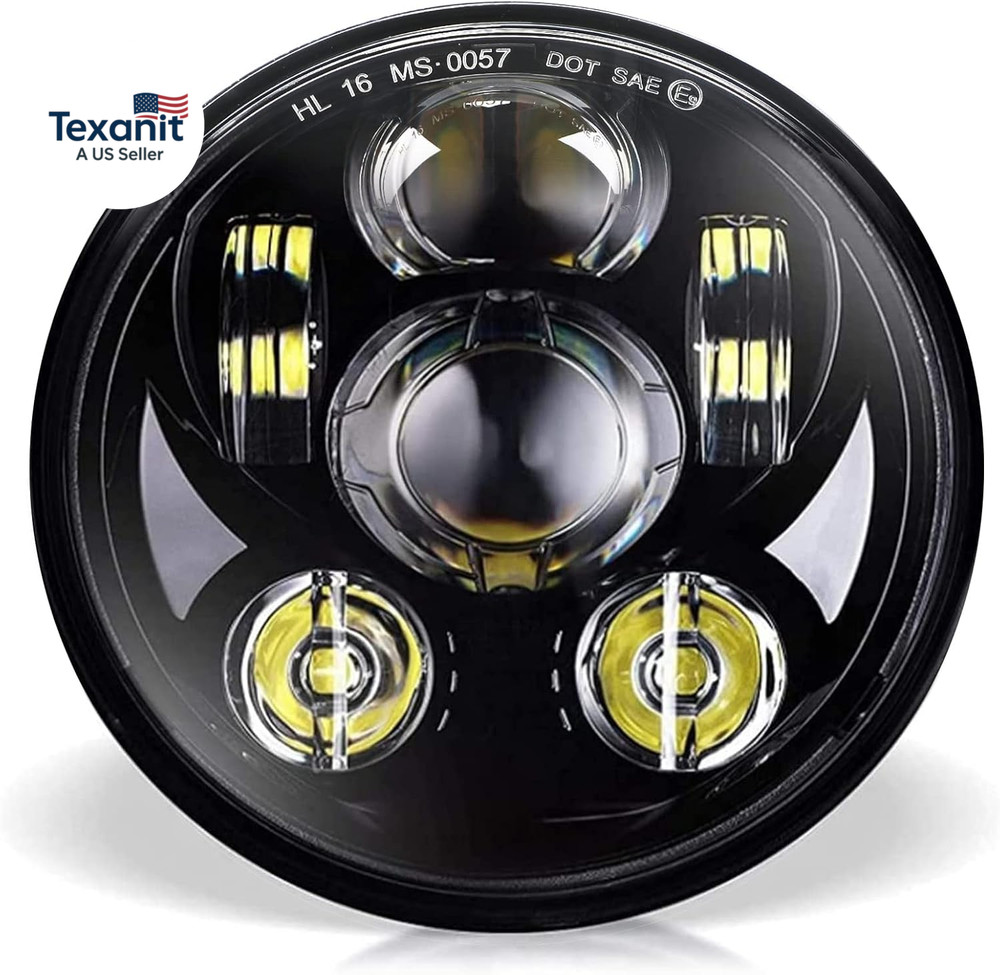5-3/4 5.75 Inch LED Headlight - Compatible with Harley Davidson Dyna Street Bob