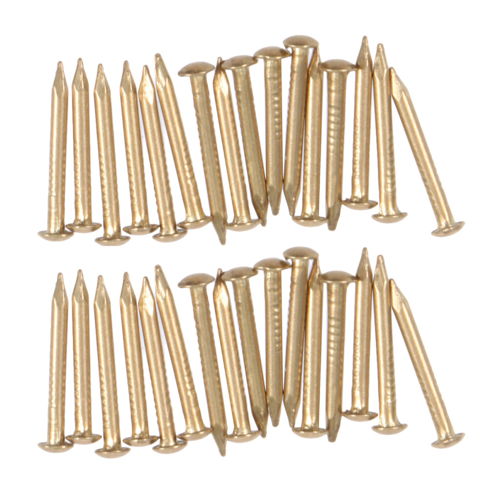 200PCS Brass Nail Round Head Nails for Furniture Small Hinges Decorative Boxes