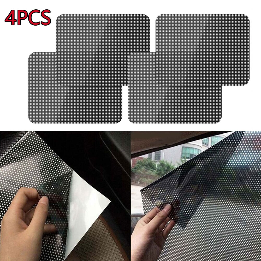 4PCS Car Side Rear Window Screen Mesh Sun Shade Cover Windshield Sunshade Visor