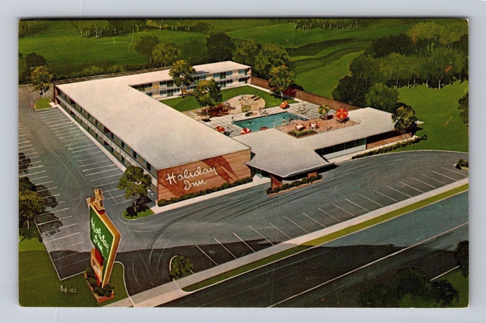 Ohio OH Zanesville Holiday Inn Vintage Postcard