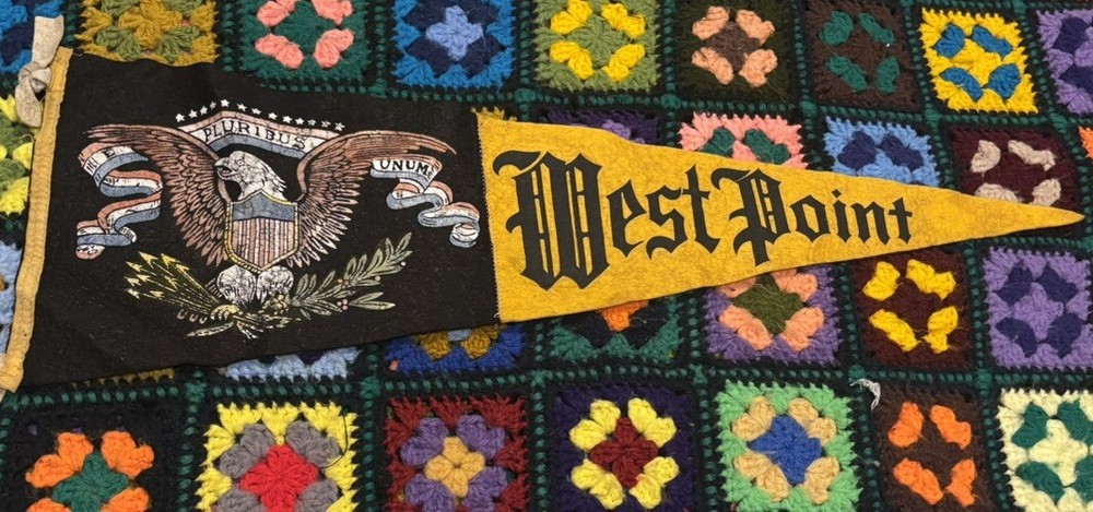 Vintage 1950s West Point Military Academy Felt Souvenir Pennant Flag
