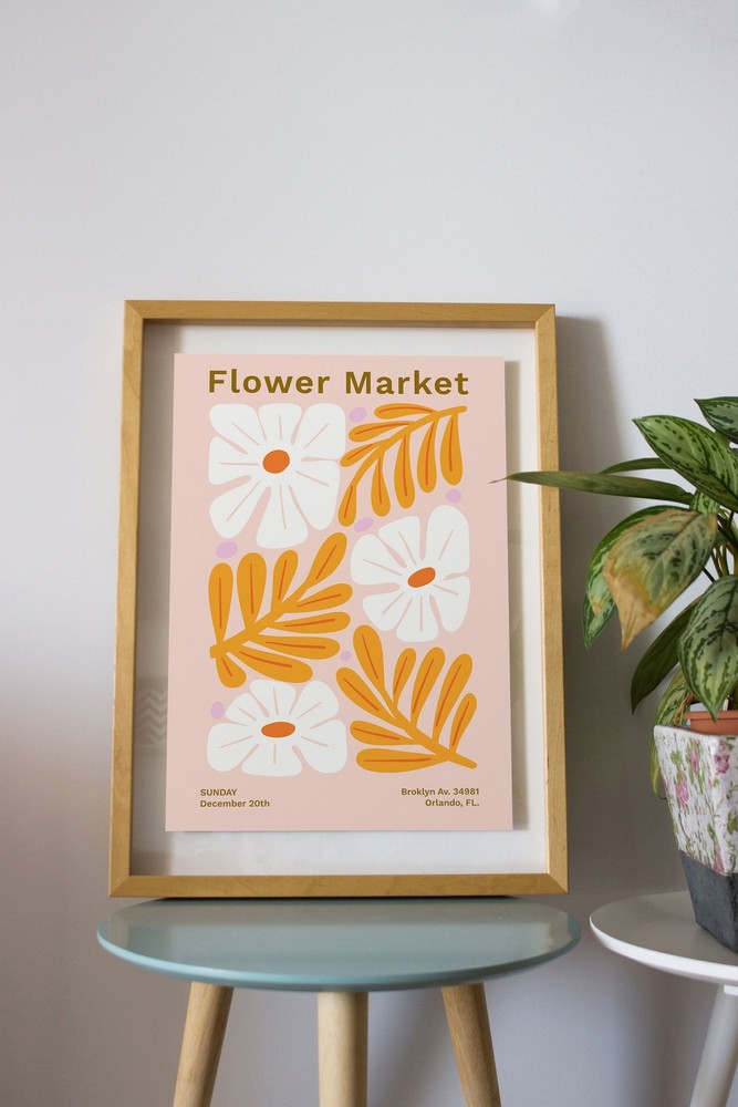 Flower Market Poster Flower Market Print Botanical Wall Art Botanical