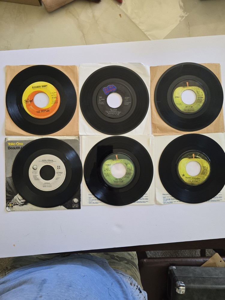 The Beatles John Lennon Paul McCartney Ringo Starr 45rpm Vinyl Singles Lot Of 6