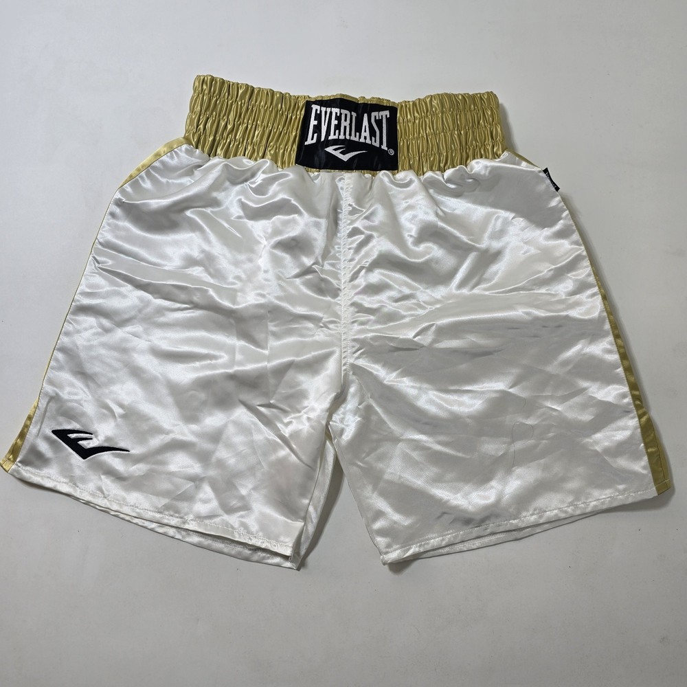Everlast Satin Boxing Shorts Mens Size Large White Retro Fighting