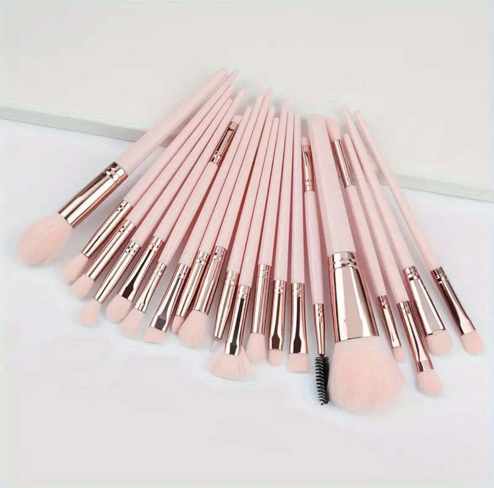 RANCAI 20-Piece Makeup Brush Set, Synthetic Powder Brushes For All Skin Types,