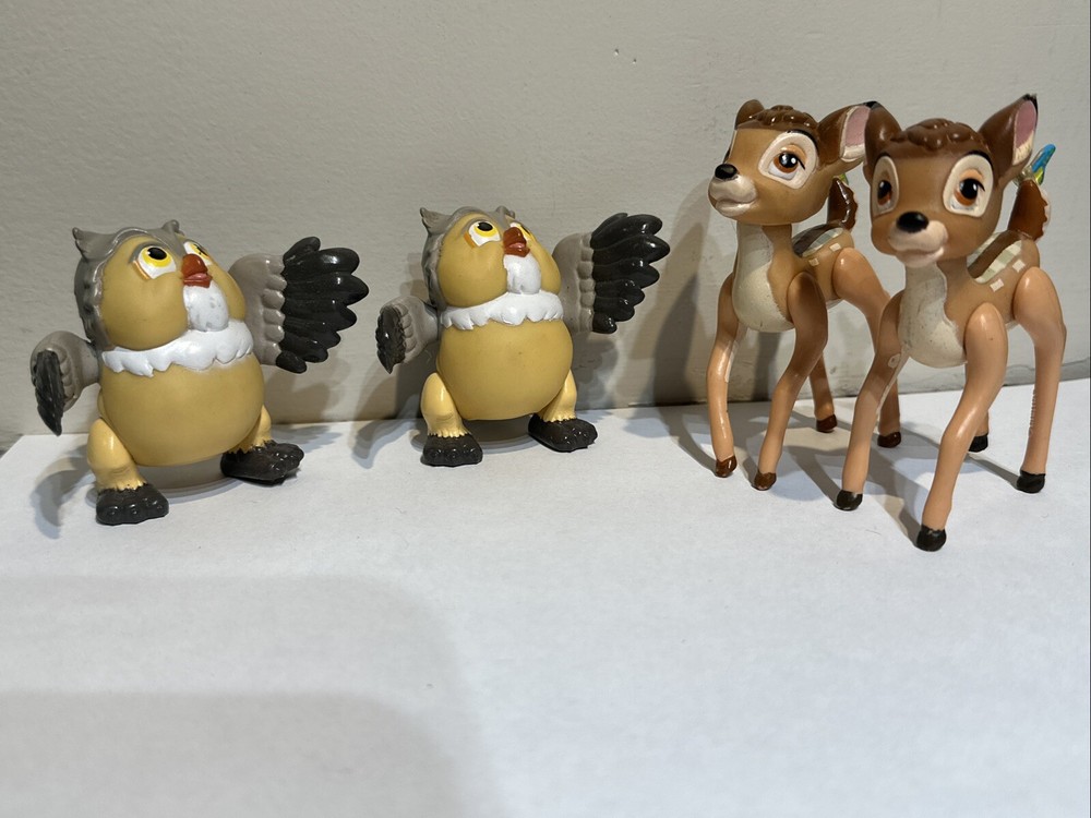 Lot of 4 Vintage McDonald's Figures  Disney Bambi & Owl 2.5