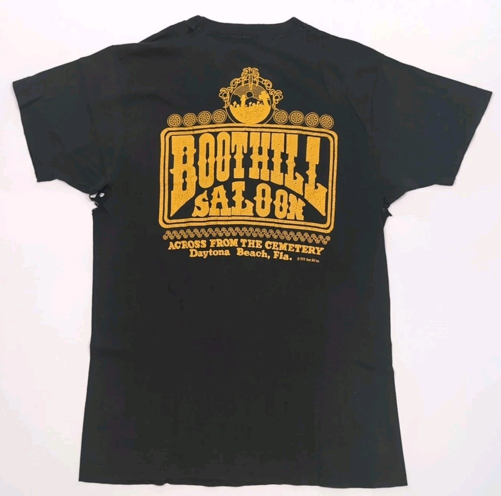Vintage 1979 Boothill Saloon Daytona Beach Bike Week Single Stitch Pocket Tshirt
