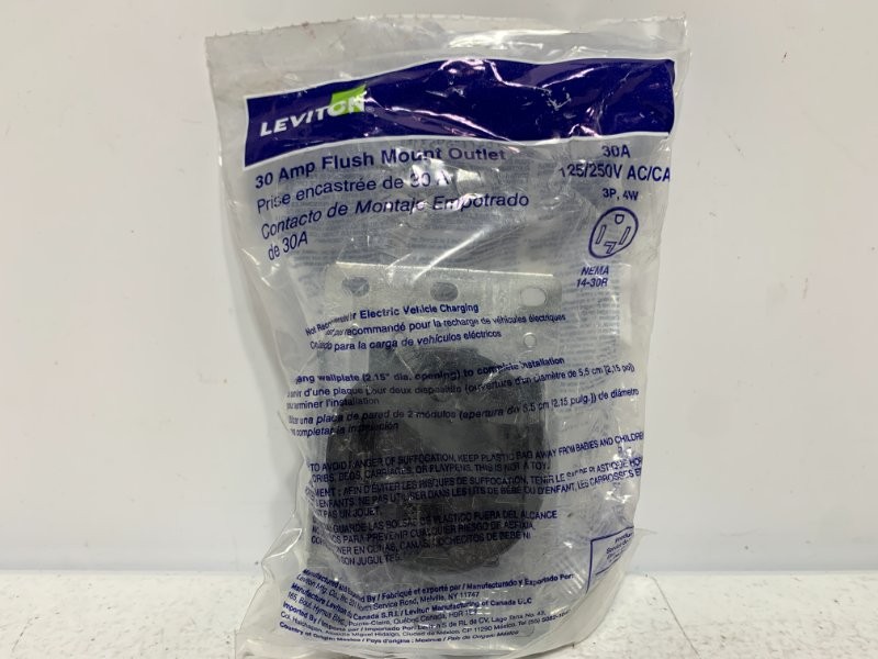 Leviton 278-S00 Flush Mount Outlet 30A 125/250V 3P 4W