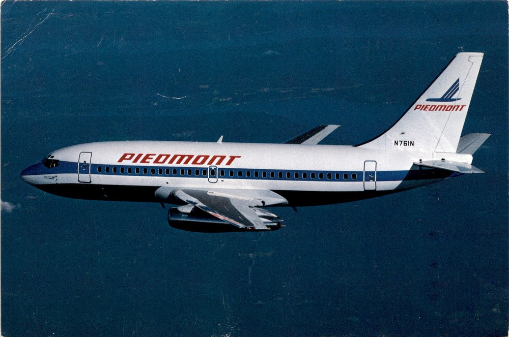 Piedmont Airlines, Boeing 737-200 aircraft, United States, USAir, 194 Postcard