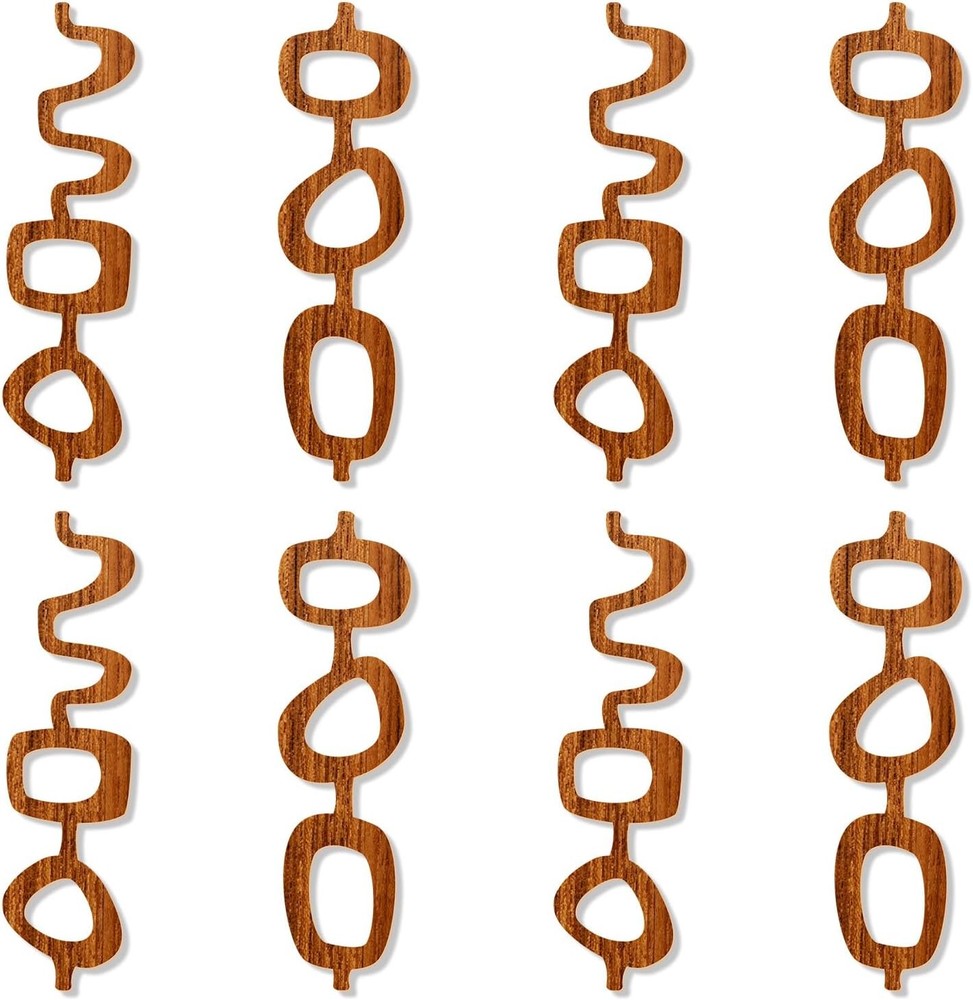 Wenqik 8 Pack Mid Century Modern Wall Art Decor Large Wood Abstract Brown FAST