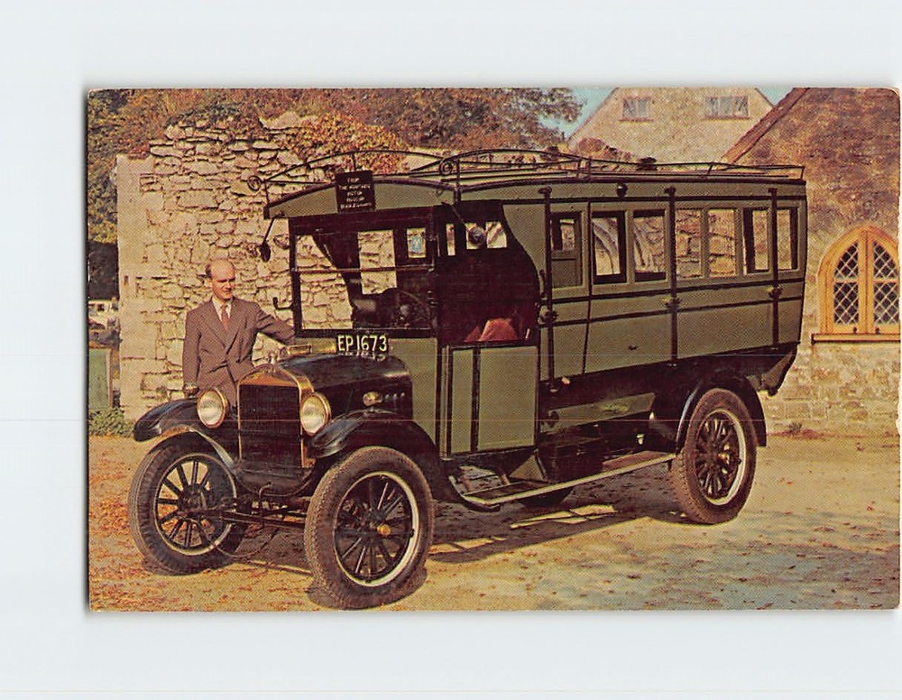 Postcard 1921 Ford Model TT Bus Montagu Motor Museum Beaulieu England