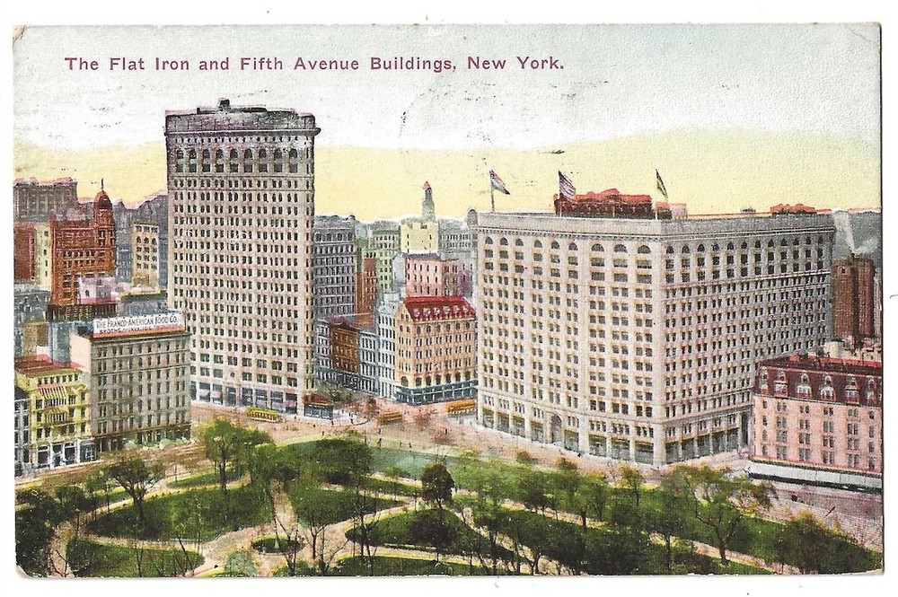 New York City, Manhattan c1910 Flat Iron (Flatiron) Building, D H Burnham