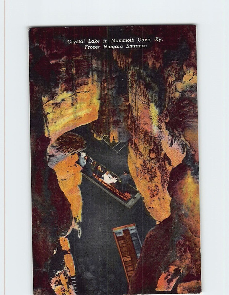 Postcard Crystal Lake In Mammoth Cave Frozen Niagara Entrance  Kentucky