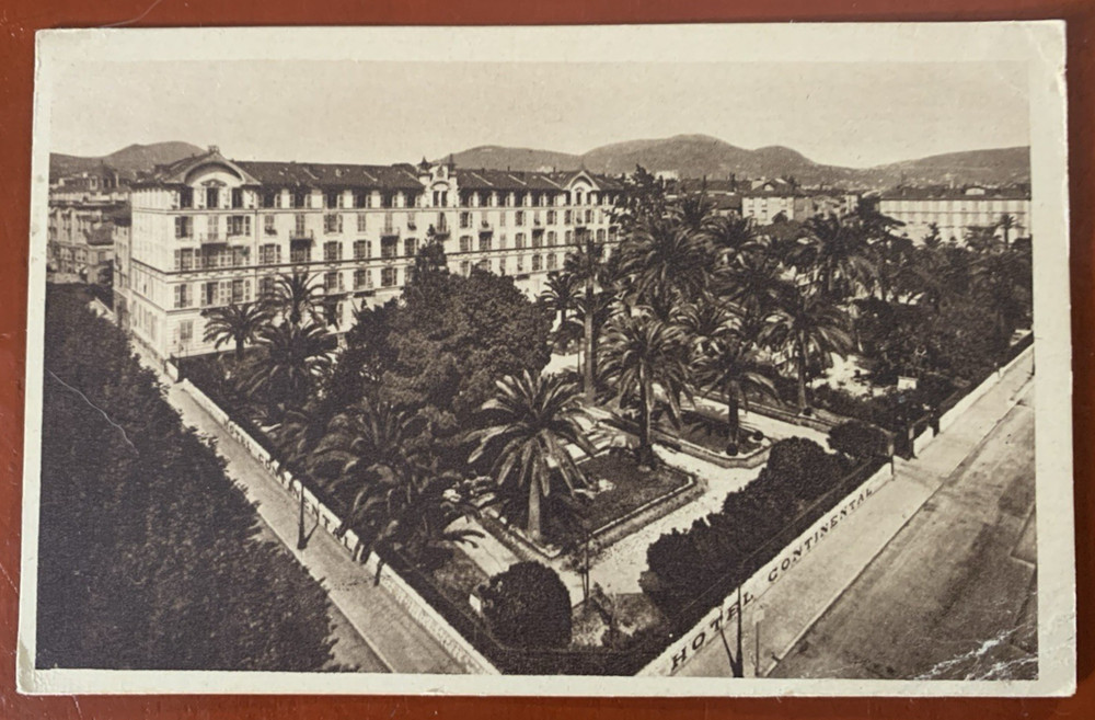 Aerial View, Courtyard  Hotel Continental, Nice, France Vintage Postcard c1945