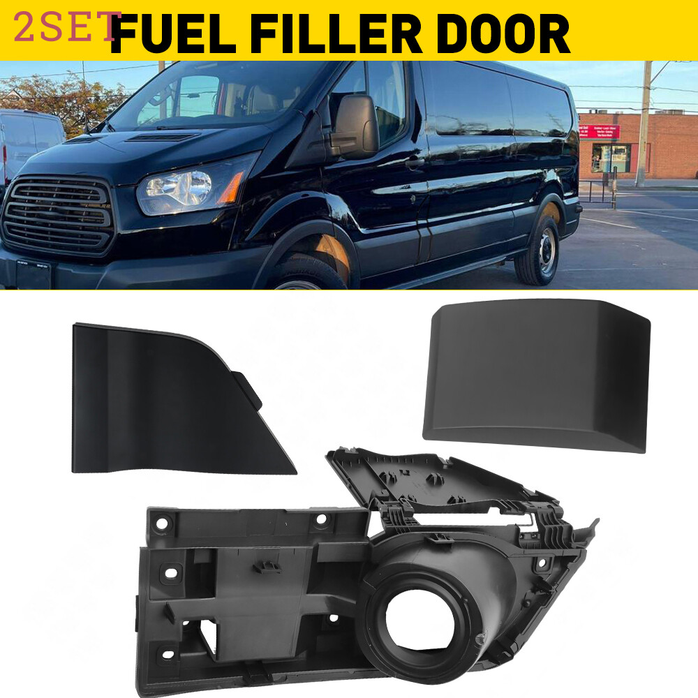 2set For 2015-23 Ford Transit Van Gas Cover Upper & Lower + Fuel Filler Door Hou