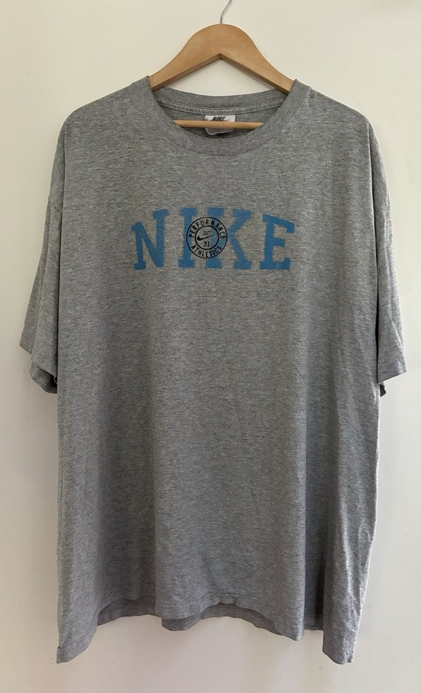 Nike Men's Logo Graphic Cotton Blend Crewneck Short Sleeve Shirt Heather Gray XL