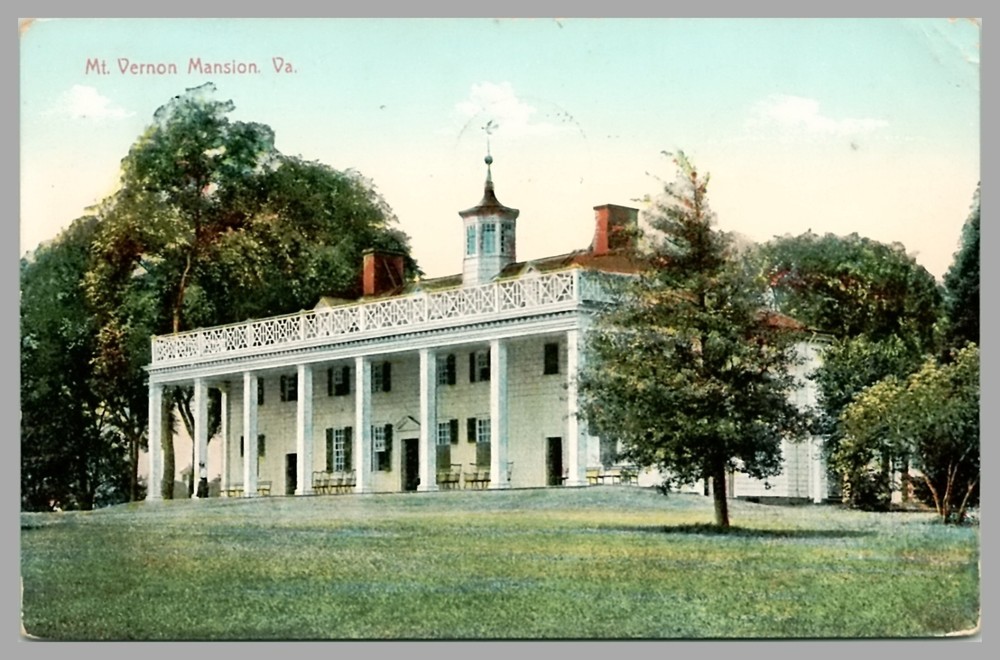 Mt. Vernon Washington's Historical Mansion Virginia DB c1910 Antique Postcard
