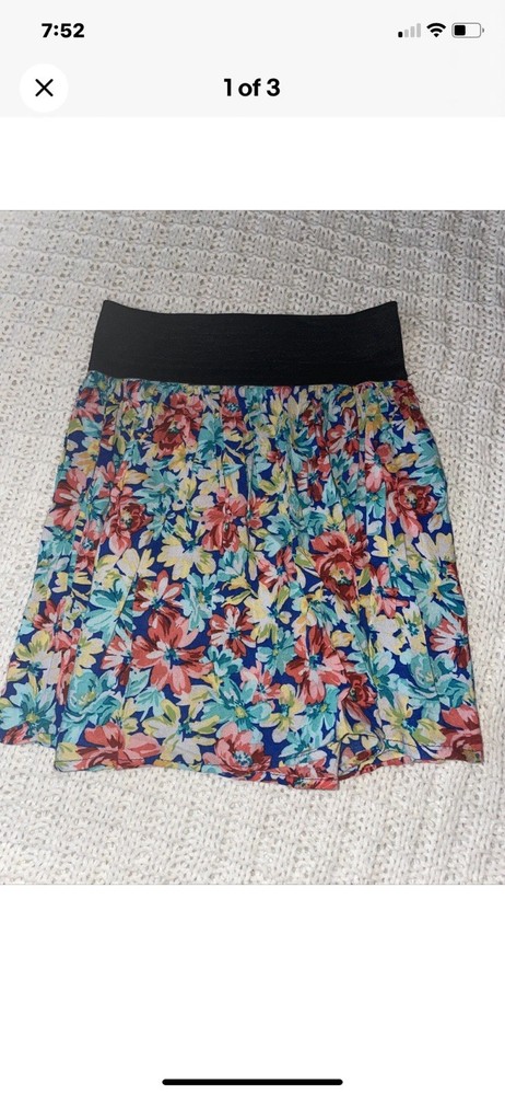 Rue21 Women’s Size XS Floral Mini Skirt - Y2K Fairycore Blue Multicolor