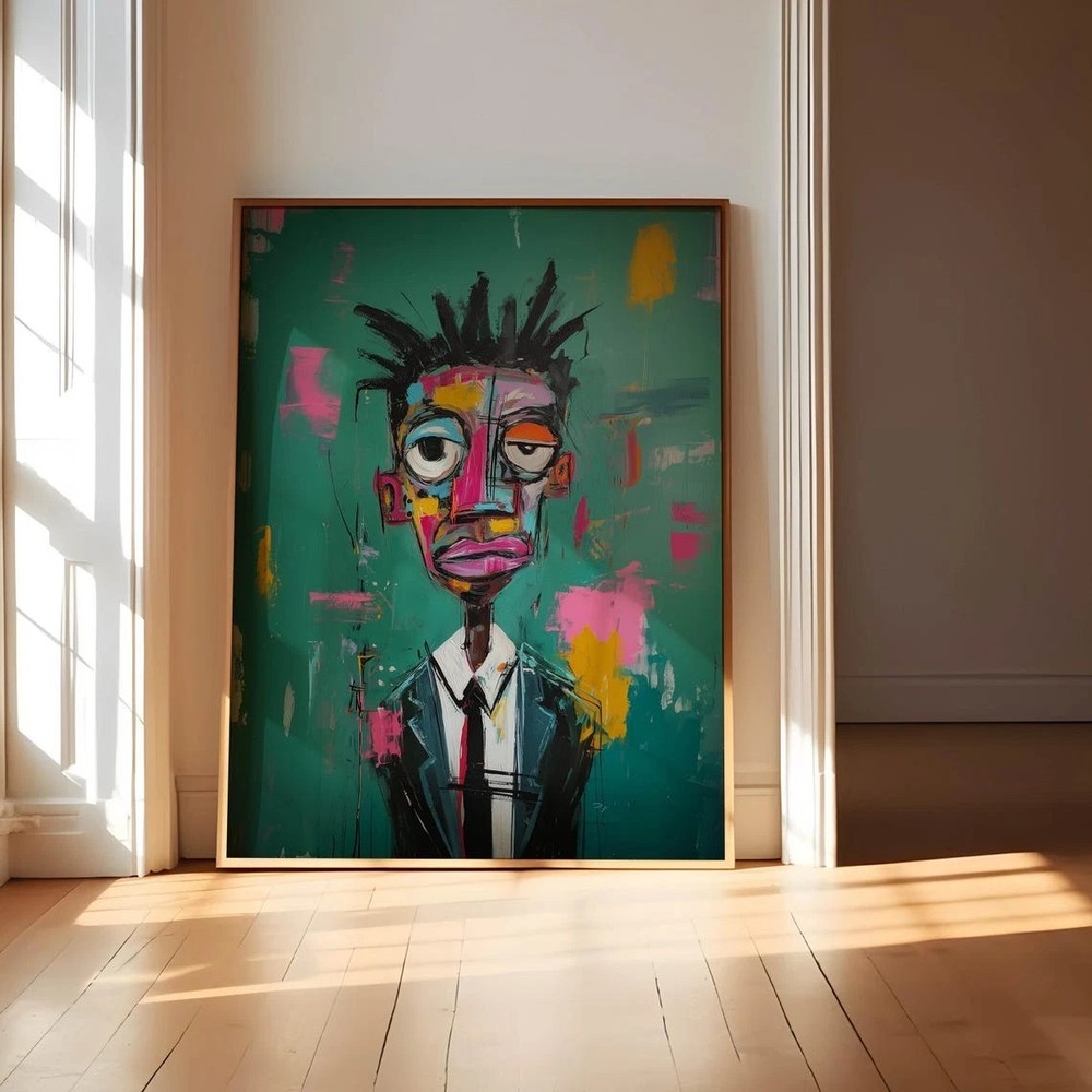 Colorful Abstract Portrait Graffiti Art Poster Modern Wall Decor-image