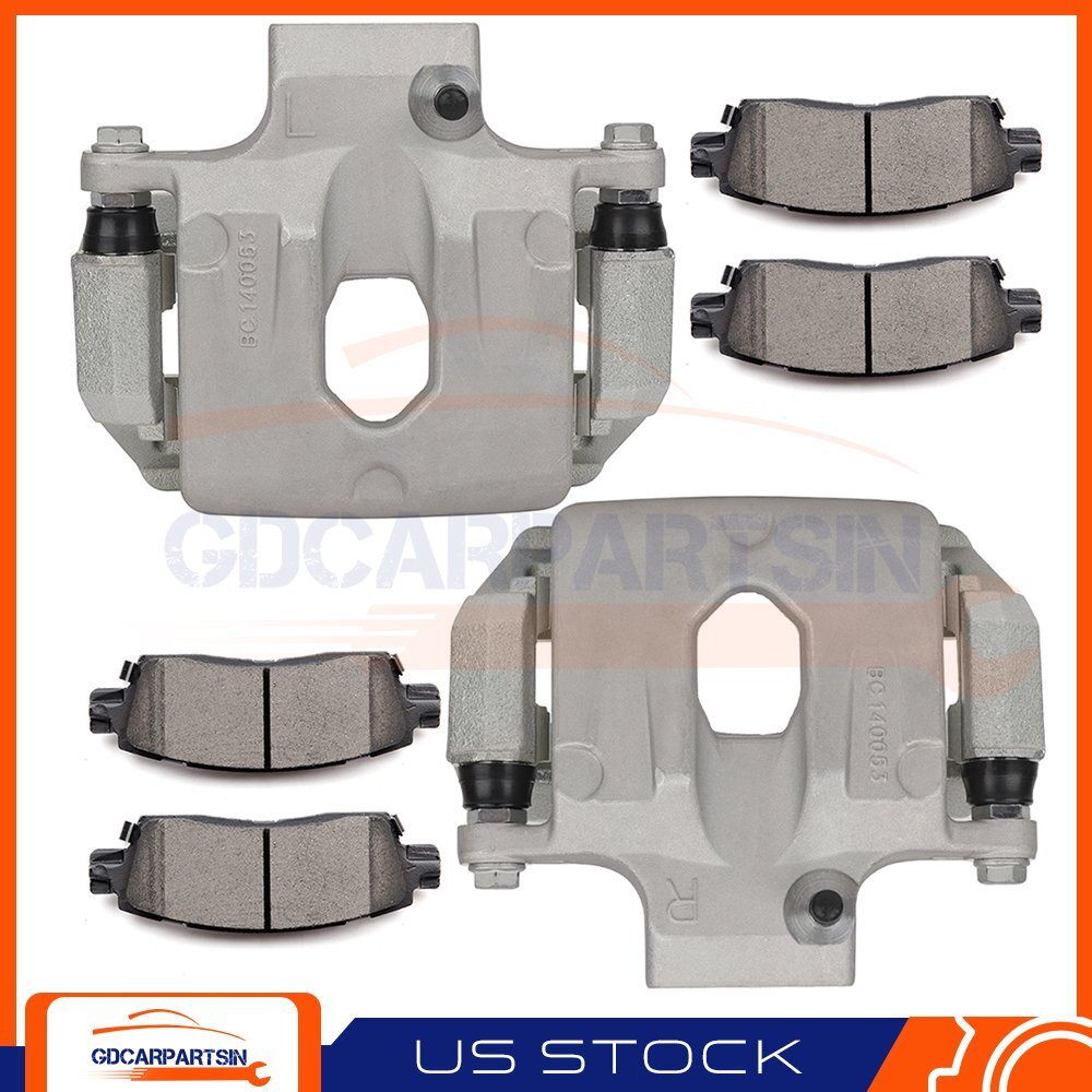 Upgraded 2X Rear Calipers & 4X Ceramic Brake Pads for 02-09 GMC Envoy 06-09 Saab 9-7x