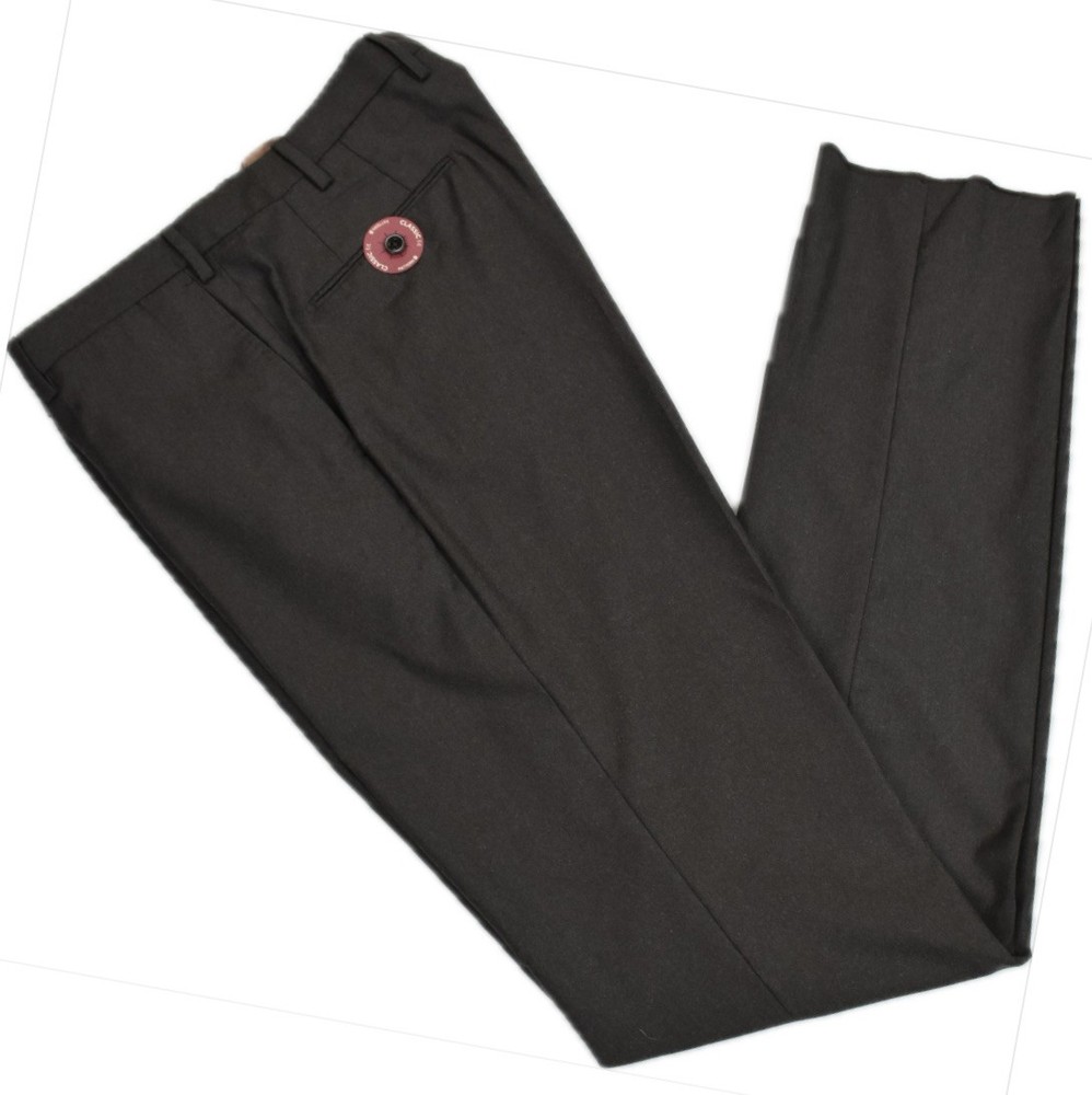 INCOTEX Men's Classic Fit Super 150's Fleece Wool Flat Front Pants 34 NEW