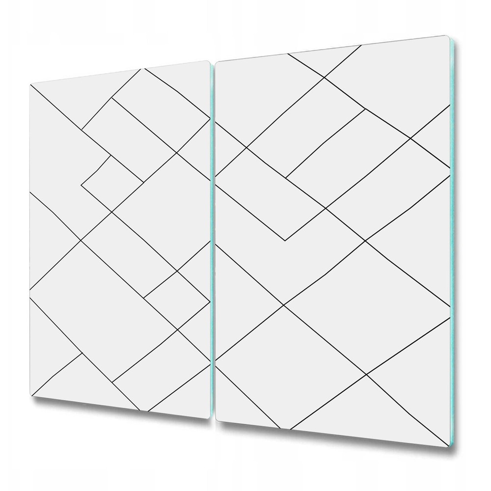 Glass Surface Protector Worktop Saver Diagonal thin lines grey and black 2x30x52