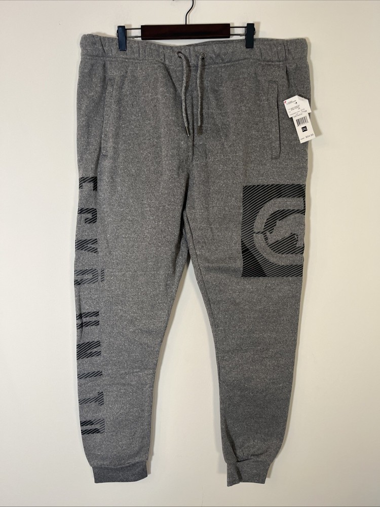 Ecko Unltd. Men's Drawstring Fleece Grey Joggers Sweatpants Size 2xl