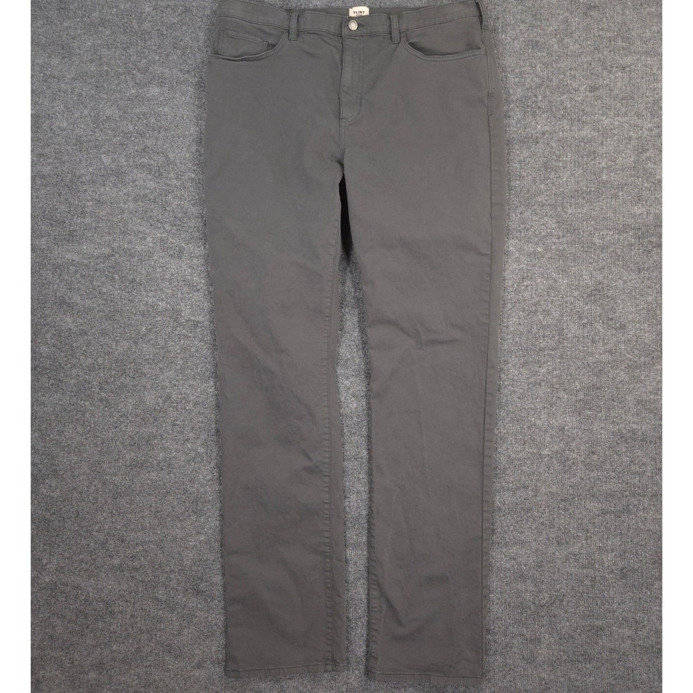 Flint and Tinder Pants Mens 38X36 Gray Straight Fit 5 Pocket Stretch Casual
