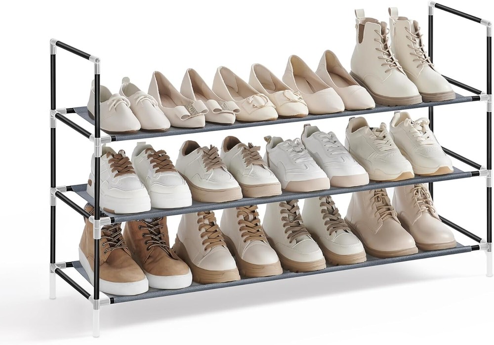 SONMICS 3-Tier Slim Space-Saving Shoe Rack for Hallway or Closet Storage