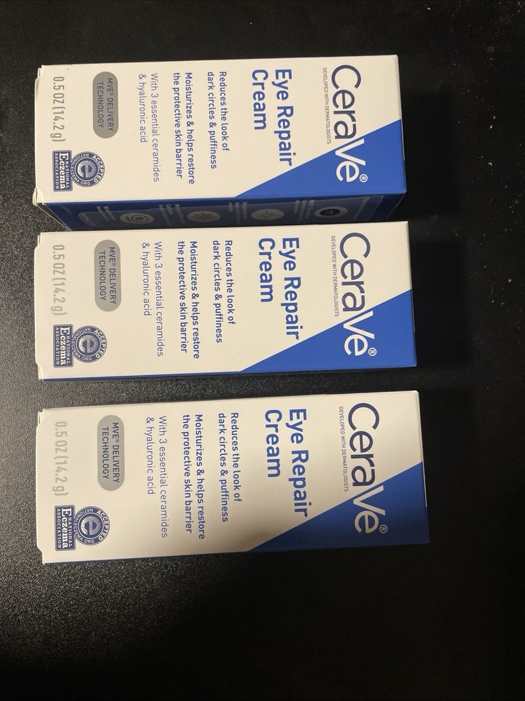 CeraVe Eye Repair Cream 0.5 oz 3-Pack for Dark Circles & Puffiness