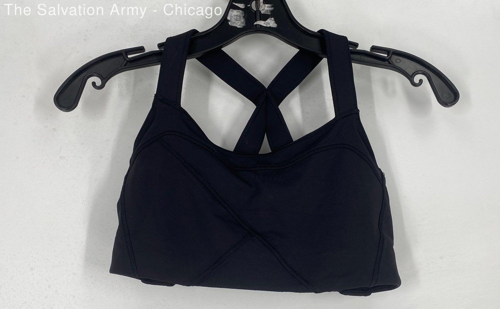 Lululemon Womens Black Crossback Activewear Pullover Sports Bra Size 4
