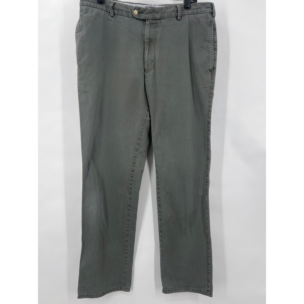 Peter Millar Mens 35 Pima Cotton Flat Front Raleigh Washed Twill Chino Pants
